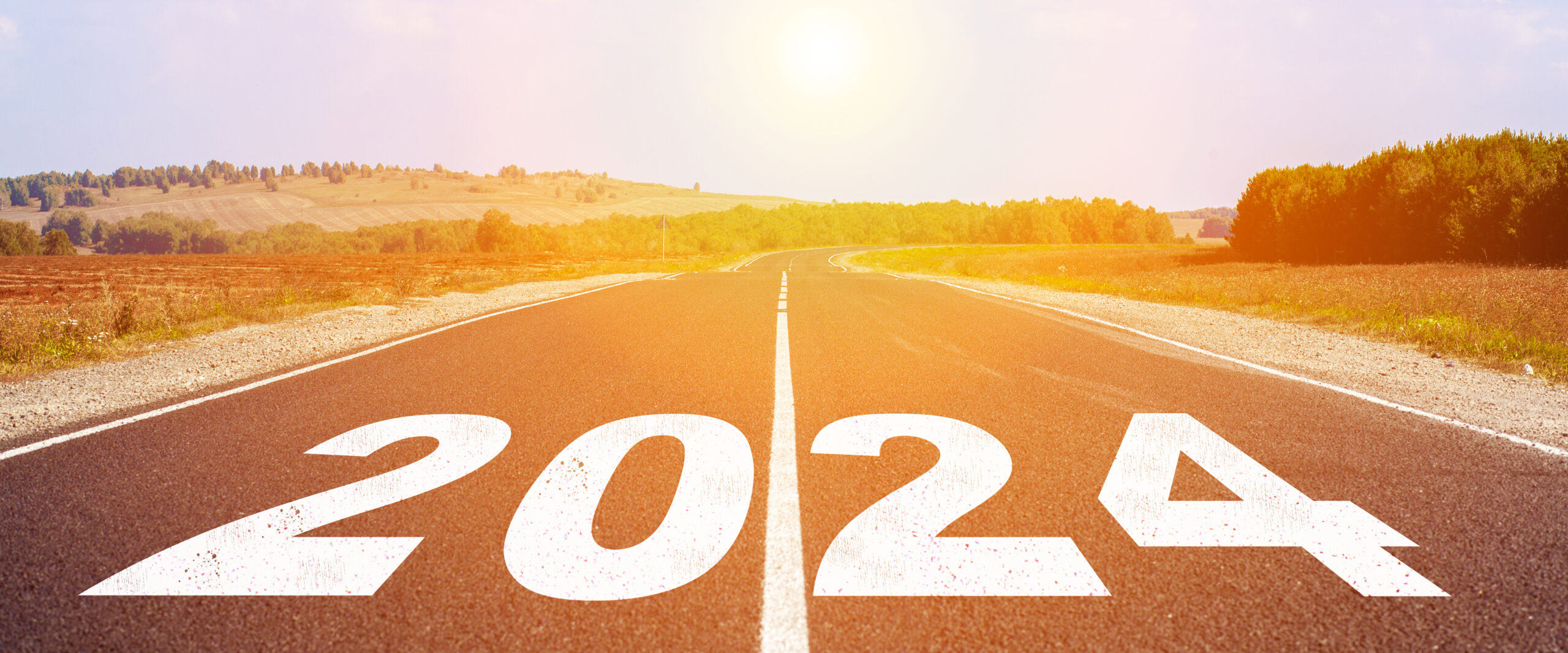 A road with 2024 displayed