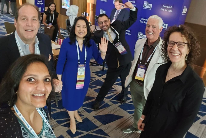 Digital Pathology Association Pathology Visions 2024 Esther Abels with other attendees