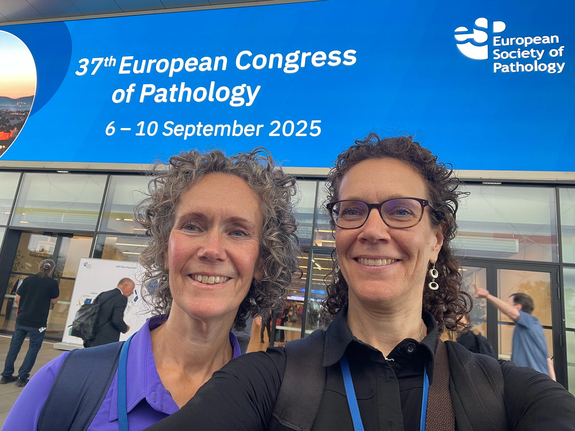 Esther Abels and Ingrid Abels at the 37th European Congress of Pathology, 6-10 September 2025